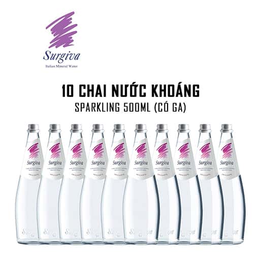 Nước khoáng có ga Surgiva Sparkling 500ml - 10 chai