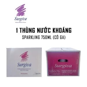 Nước khoáng có ga Surgiva Sparkling 750ml - 1 thùng 12 chai