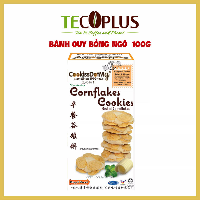 Bánh Quy Bỏng Ngô Cookissdotmy 100g (gram) - Cornflakes Cookies