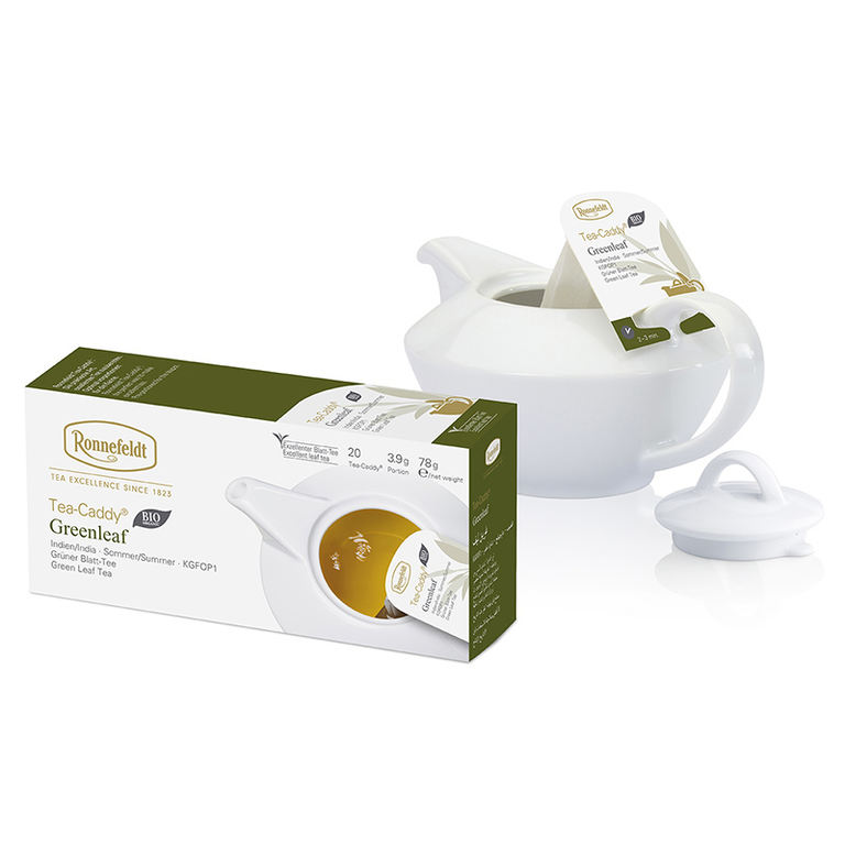 Greenleaf - Ronnefeldt Tea-Caddy® | Trà xanh cao nguyên Ấn Độ - Trà túi lọc cao cấp (1 hộp / 20 gói)