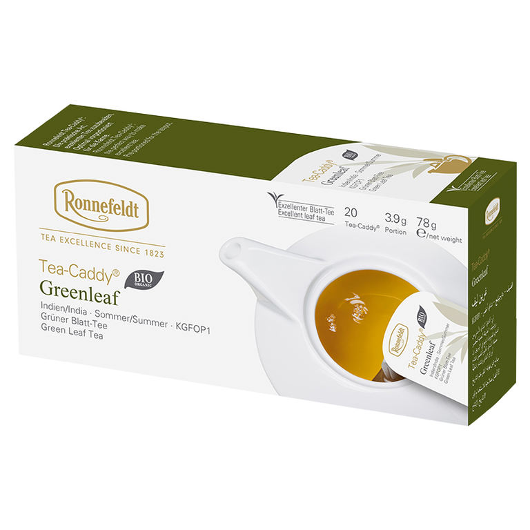 Greenleaf - Ronnefeldt Tea-Caddy® | Trà xanh cao nguyên Ấn Độ - Trà túi lọc cao cấp (1 hộp / 20 gói)