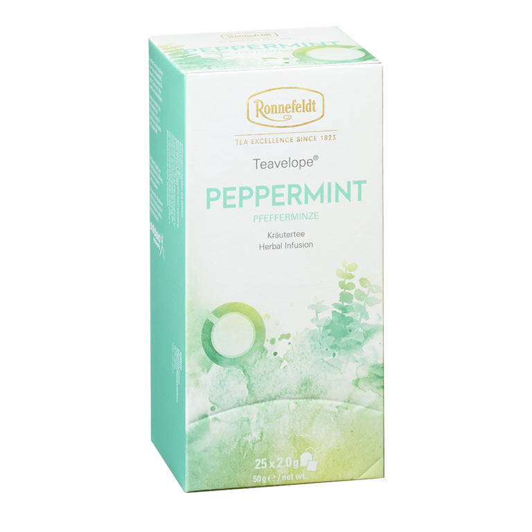 Peppermint - Ronnefeldt Teavelope® | Trà xanh bạc hà - Trà túi lọc (1 hộp / 25 gói)