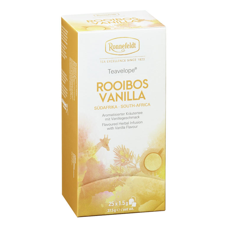 Rooibos Vanilla - Ronnefeldt Teavelope® | Trà đen thảo dược hương Vani Nam Phi - Trà túi lọc (1 hộp / 25 gói)